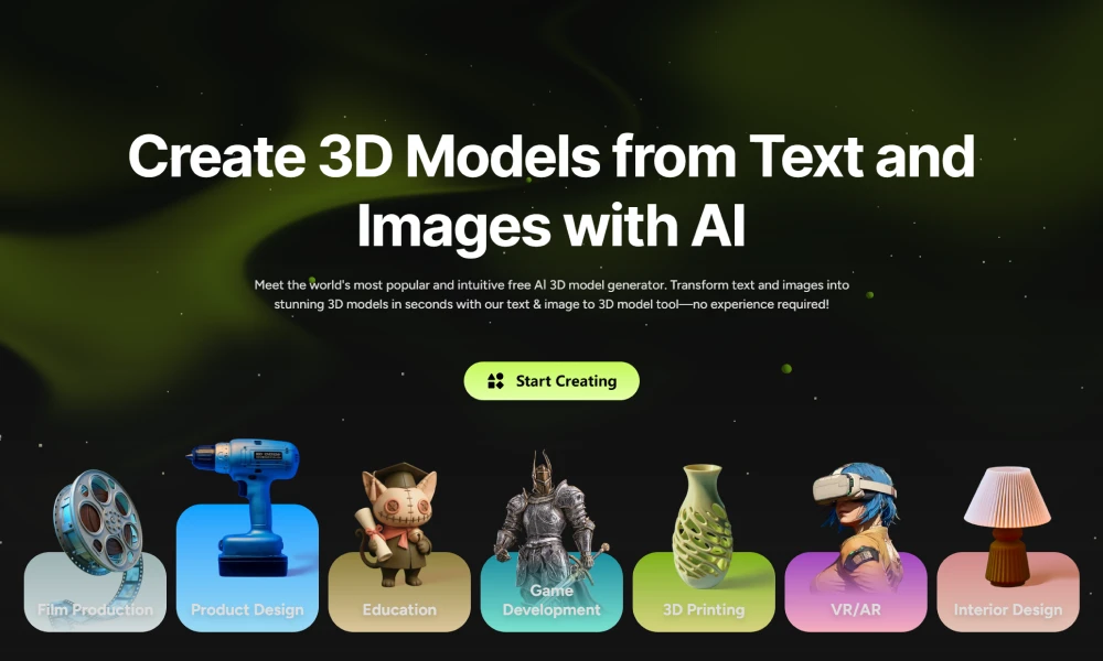 Meshy - The AI Generation Suite for 3D Creation | DesignToolMark